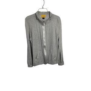 4198) St. John Spa Heather  Gray Full Zip Studded Track Jacket Large